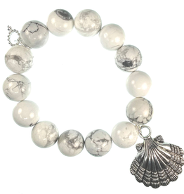 PowerBeads by Jen - Howlite with Seashell Attachment