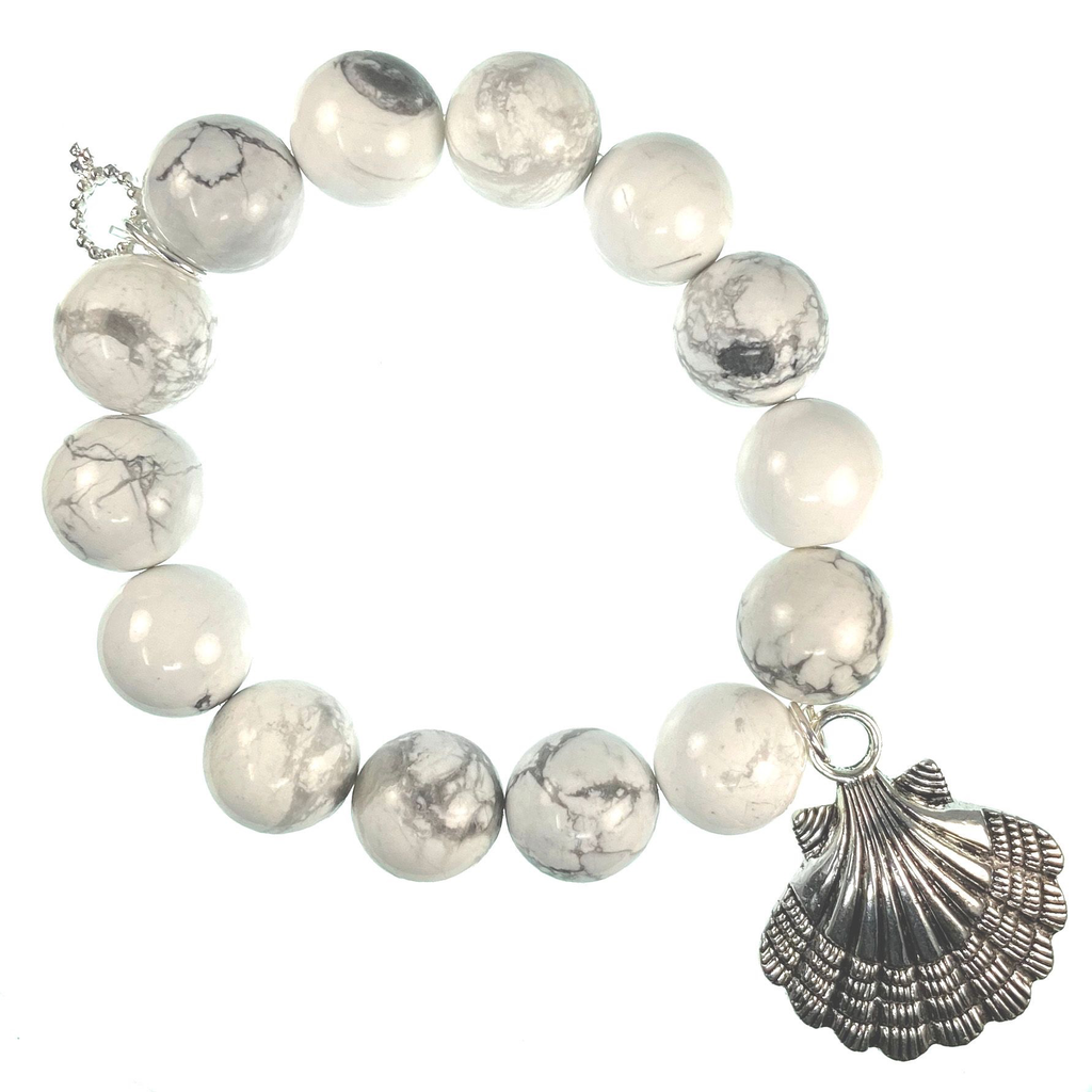 PowerBeads by Jen - Howlite with Seashell Attachment