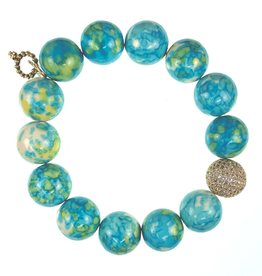 PowerBeads by Jen - Agate with Gold Attachment