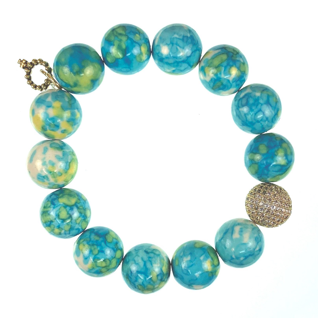 PowerBeads by Jen - Agate with Gold Attachment