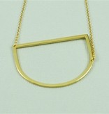 Cool and Interesting - Gold Plated Large Sideways Initial Necklace - D