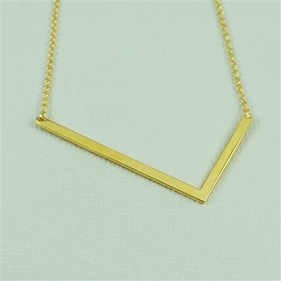 Cool and Interesting - Gold Plated Large Sideways Initial Necklace - L