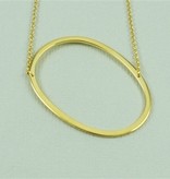 Cool and Interesting - Gold Plated Large Sideways Initial Necklace - O
