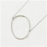 Cool and Interesting - Silver Plated Large Sideways Initial Necklace - O