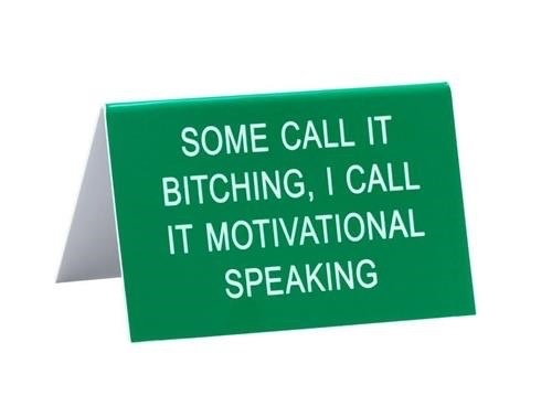 About Face Designs - Motivational Speaking Sign