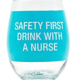 About Face Designs - Drink With a Nurse Wine Glass