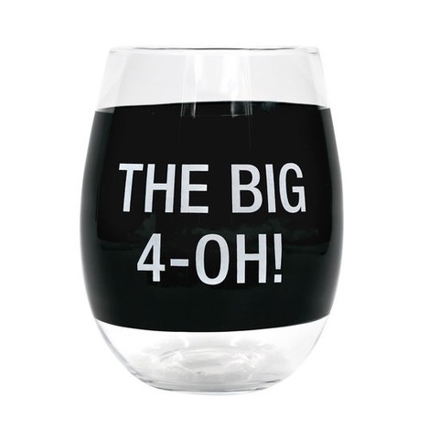 About Face Designs - The Big 4 Oh Wine Glass