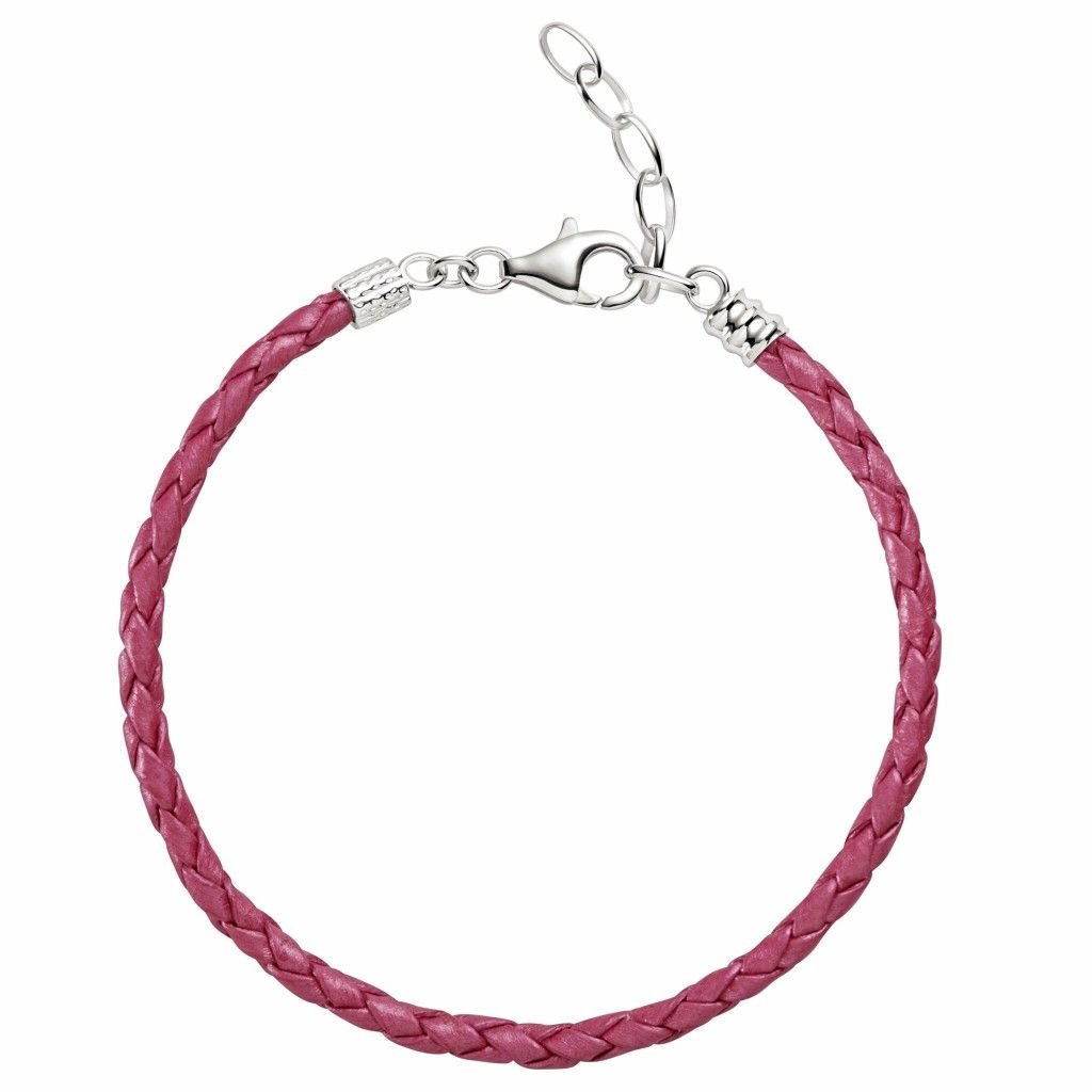 Chamilia One Size Pink Metallic Braided Leather Bracelet