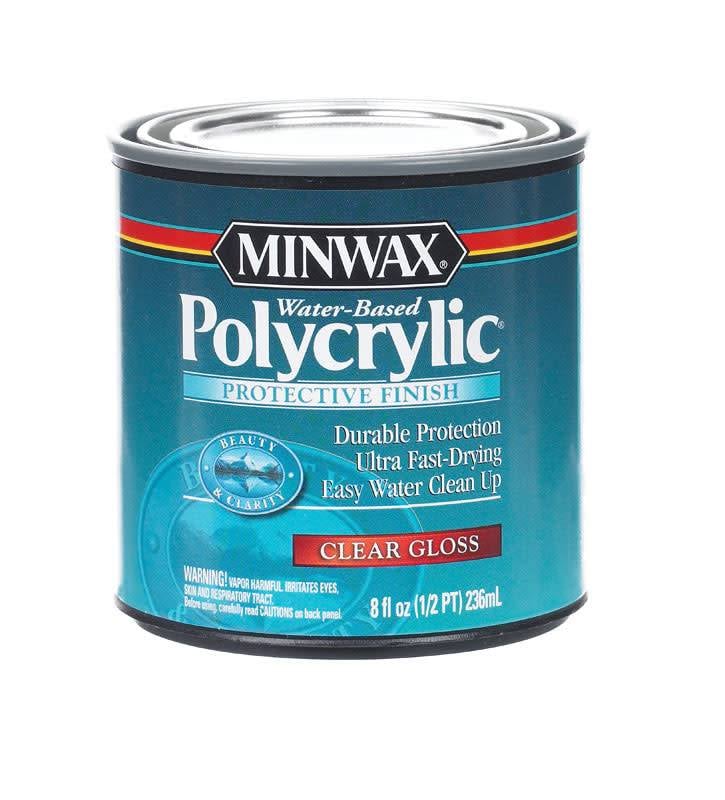 Minwax 255554444 Minwaxc Polycrylic Water Based Protective Finishes, 1/2  Pint, Gloss 