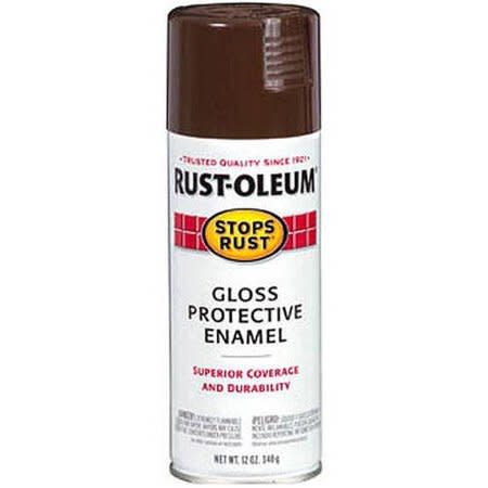 RUST-OLEUM CORPORATION 12 OZ STOPS RUST LEATHER BROWN GLOSS PROTECTIVE ENAMEL SPRAY PAINT