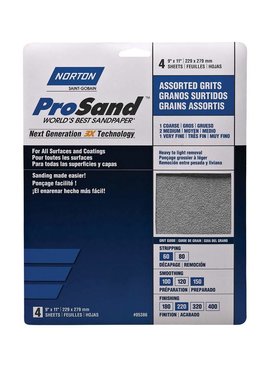 NORTON ABRASIVES Norton 3 pk 9X11 Pro sand Handypacks Asst