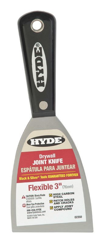HYDE TOOLS HYDE 02350 3'' BLACK & SILVER FLEX JOINT KNIFE - EACH