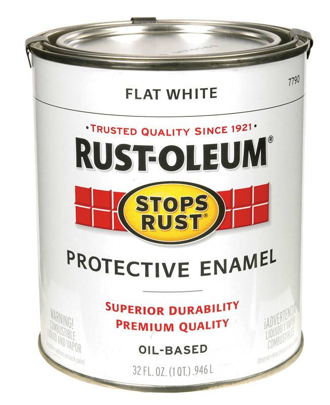 RUST-OLEUM CORPORATION FLAT WHITE PROTECTIVE ENAMEL QUART