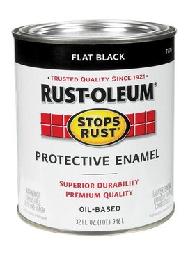 RUST-OLEUM CORPORATION FLAT BLACK PROTECTIVE ENAMEL QUART