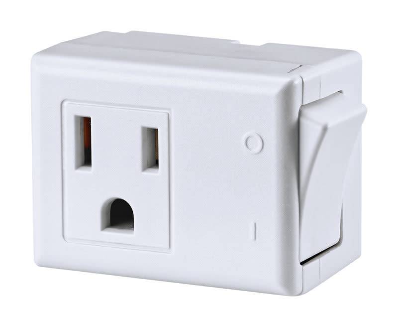LEVITON GROUNDED SWITCH TAP WHT