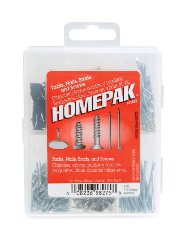 7-CAVITY HOMEPACK TACK, NAIL, BRAD & SCREW ASST.