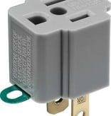 LEVITON OUTLET ADAPTER GRAY 15A