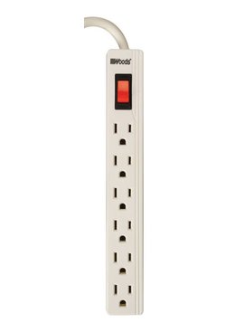 WOODS INDUSTRIES Woods 2 ft. Power Strip White 6 outlets