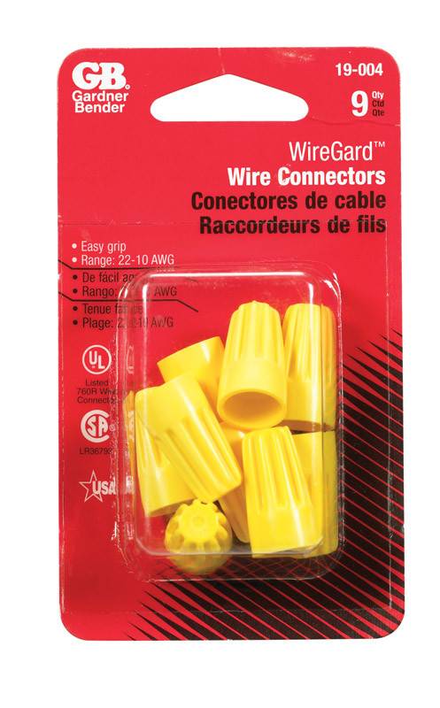 YELLOW WIRE CONNECTORS 9/CRD