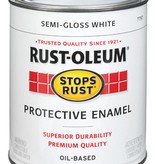 RUST-OLEUM CORPORATION SEMI-GLOSS WHITE PROTECTIVE ENAMEL QUART