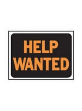 "HELP WANTED" PLASTIC SIGN