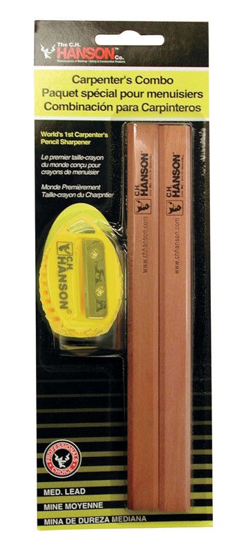 C.H. HANSON 8.8 IN. L X 4.2 IN. W CARPENTER PENCIL KIT WOOD 3 PC. BEIGE