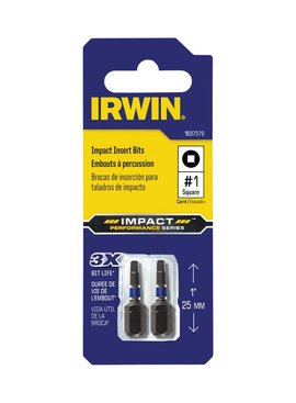IRWIN IRWIN  INSERT BIT IMPACT #1SQ X 1" OAL 2/CARD