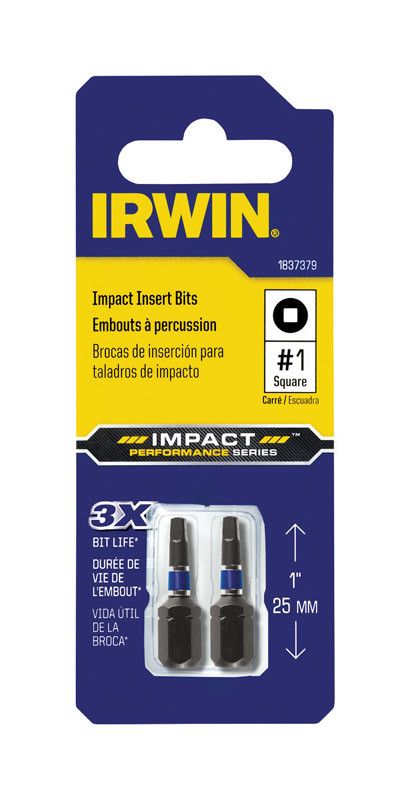 IRWIN IRWIN  INSERT BIT IMPACT #1SQ X 1" OAL 2/CARD