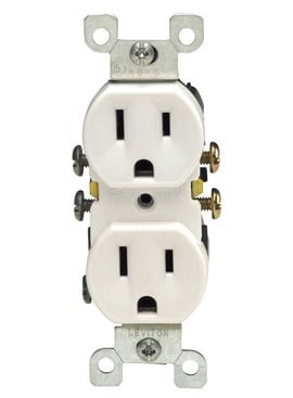 LEVITON WHT GRND OUTLET SIDE & PUSH-IN WIRING SEE PACK - 05320