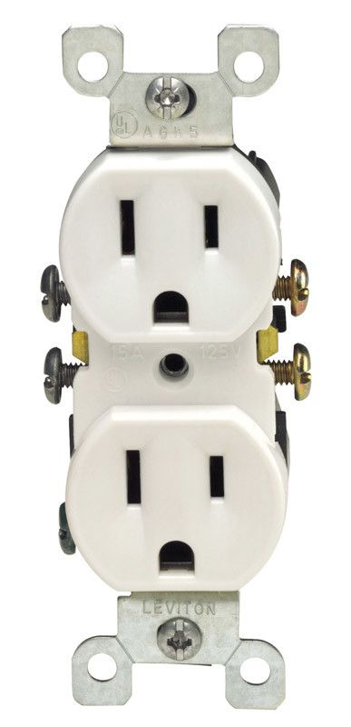 LEVITON WHT GRND OUTLET SIDE & PUSH-IN WIRING SEE PACK - 05320