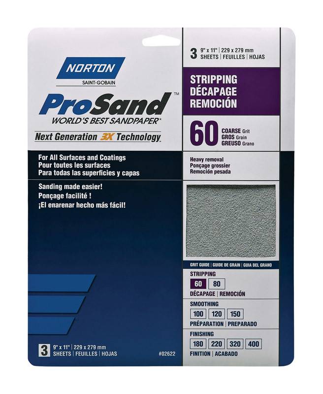 NORTON ABRASIVES ProSand Sandpaper 3 Pack