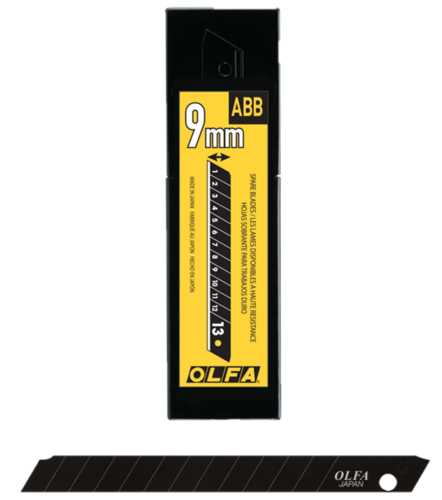 Olfa ABB-50B 9mm 13Pt Ultrasharp Black Snap Off Blade 50Pk