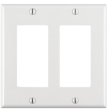 LEVITON DECORA WALLPLATE 2G WHT