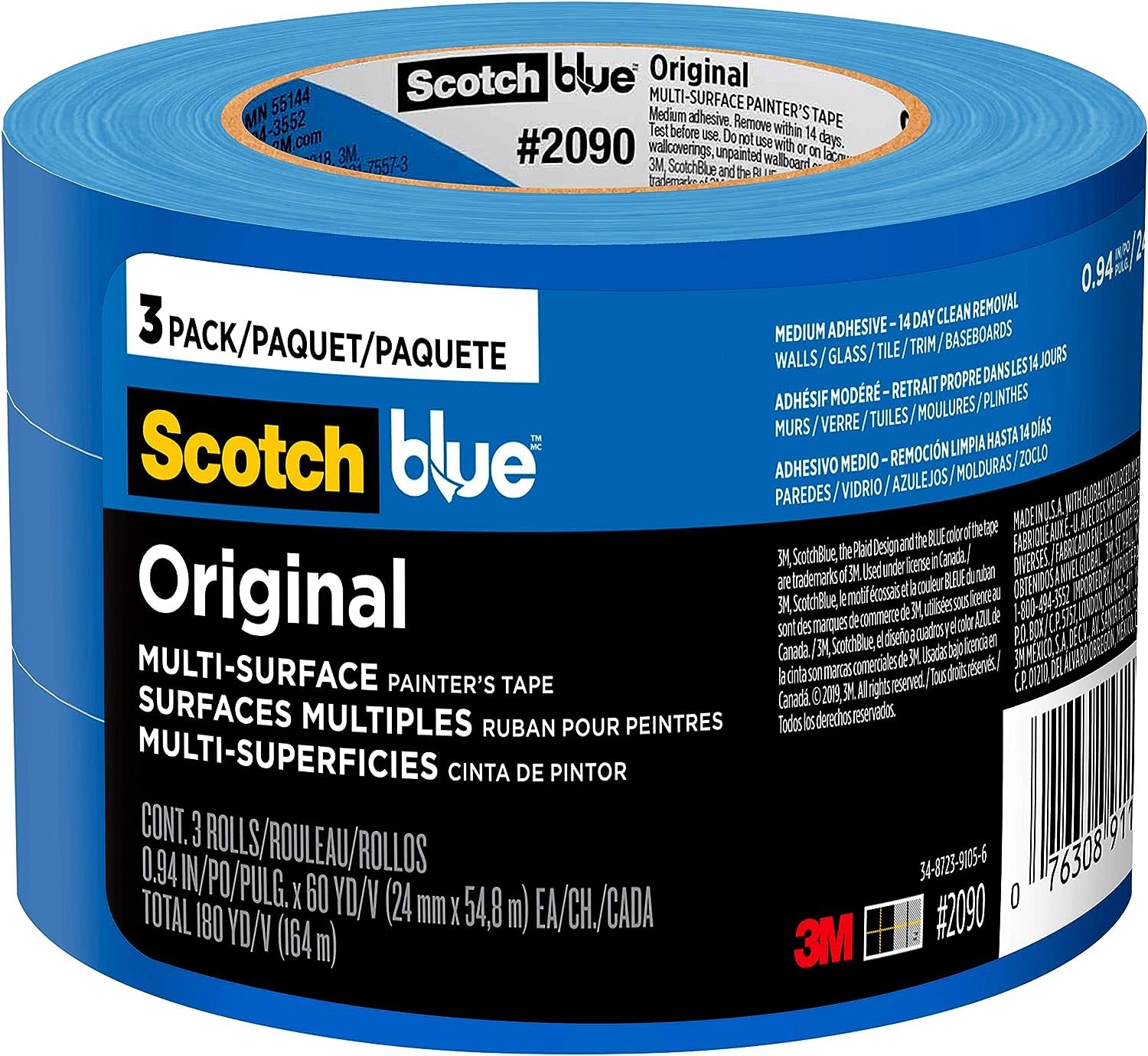 3M PAINT TAPE .94X60YD 3PK