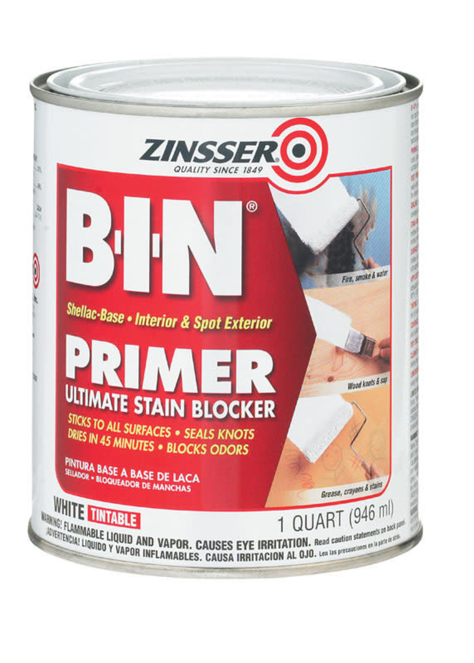 ZINSSER Zinsser B-I-N White Flat Shellac-Based Primer and Sealer