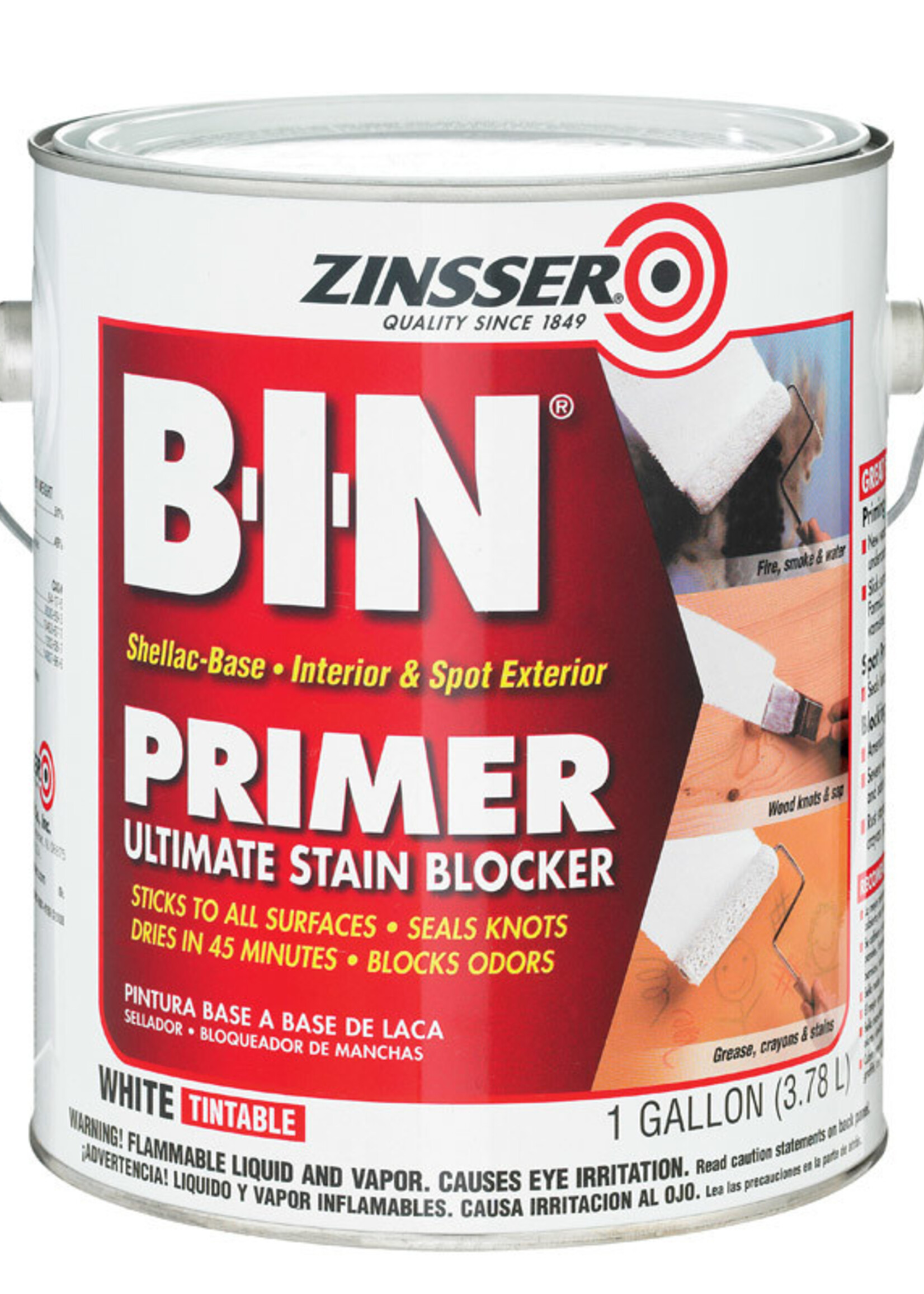 ZINSSER Zinsser B-I-N White Flat Shellac-Based Primer and Sealer