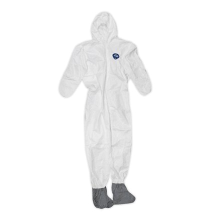 TYVEK COVERALLS W/HOOD & BOOTS - X-LARGE