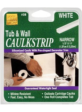 TUB-N-WALL WHITE CAULK STRIP 7/8''X11'