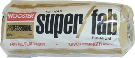 WOOSTER BRUSH COMPANY 7'' SUPER/FAB ROLLER COVER 1/2'' NAP - FLAT PAINTS, STAINS