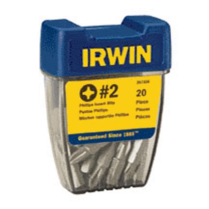 IRWIN 20PC. #2 PHILLIPS INSERT BITS IN STORAGE CONTAINER