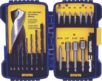 IRWIN DRILL AND DRIVE 20 PCS. SET, W/CASE