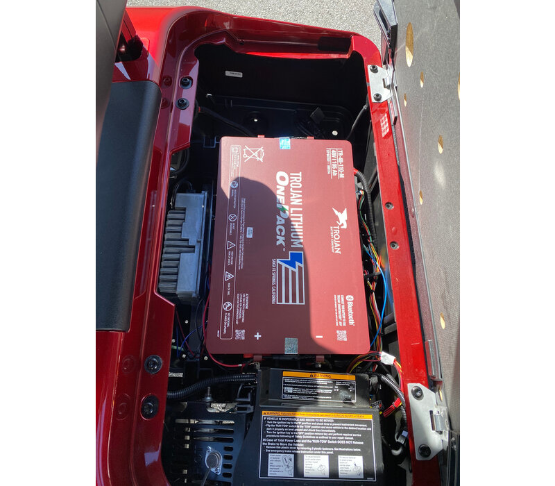 2008 E-Z-GO RXV 48V Refurbished 5" Lift Trojan Lithium Ion One Pack 105AH (Inferno Red)