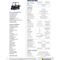 2026 CUSHMAN HAULER 800 - ELITE  2.2 (BRIGHT WHITE)