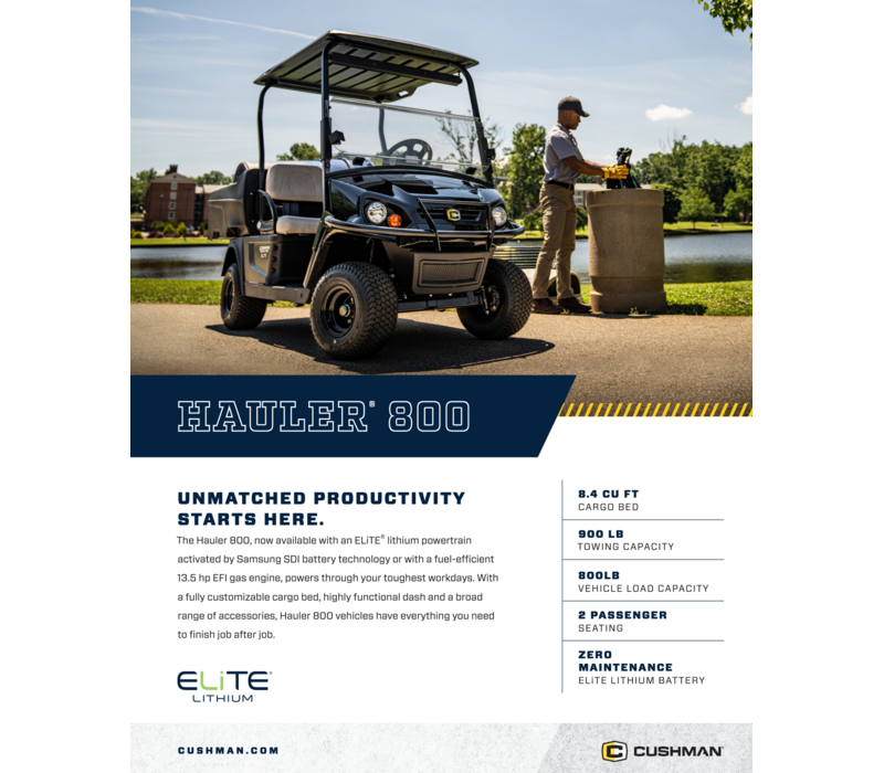 2026 CUSHMAN HAULER 800 - ELITE  2.2 (BRIGHT WHITE)