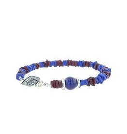 King Baby Blue & Burgundy Ceramic Chip Bracelet