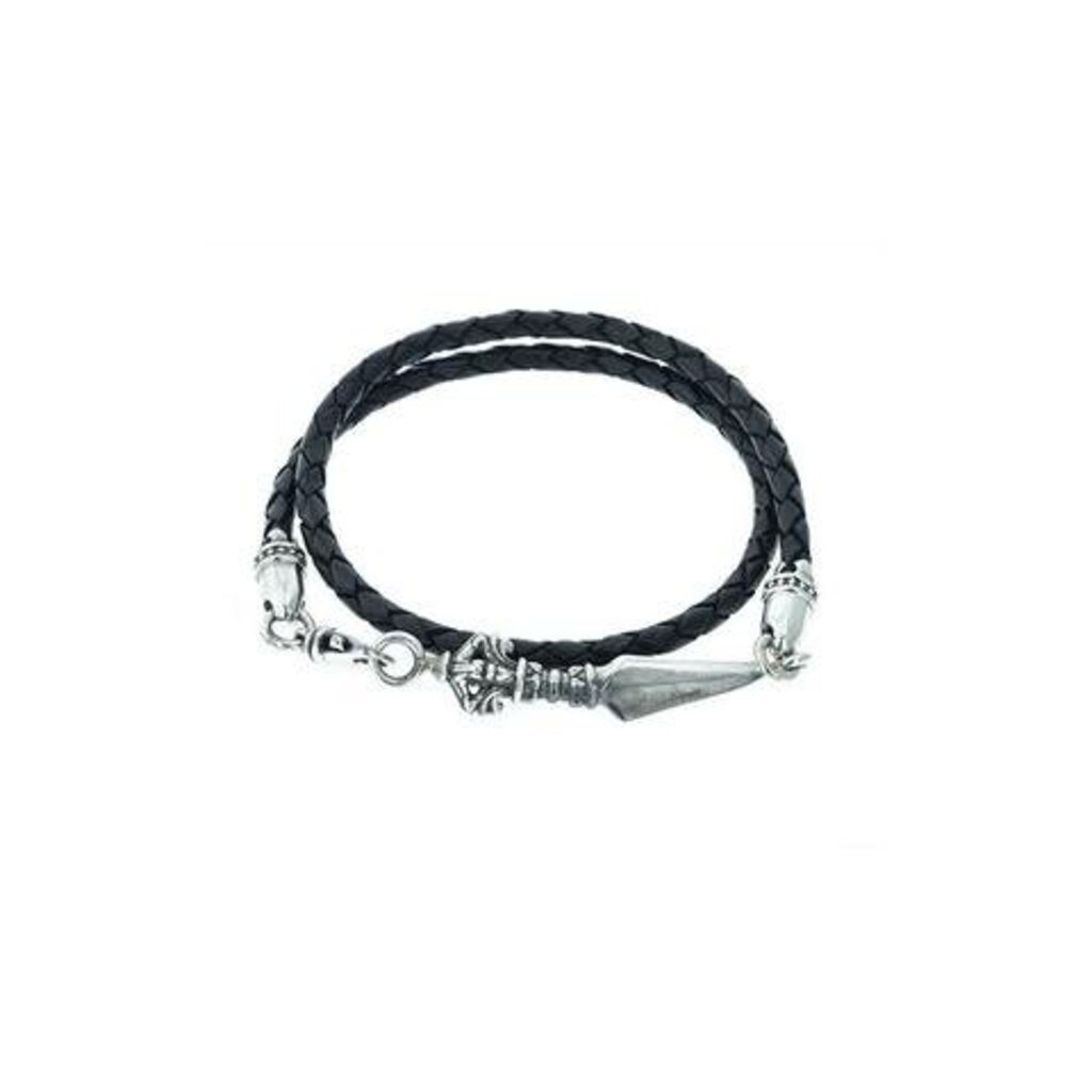 King Baby Double Wrap black braid vajra clasp bracelet