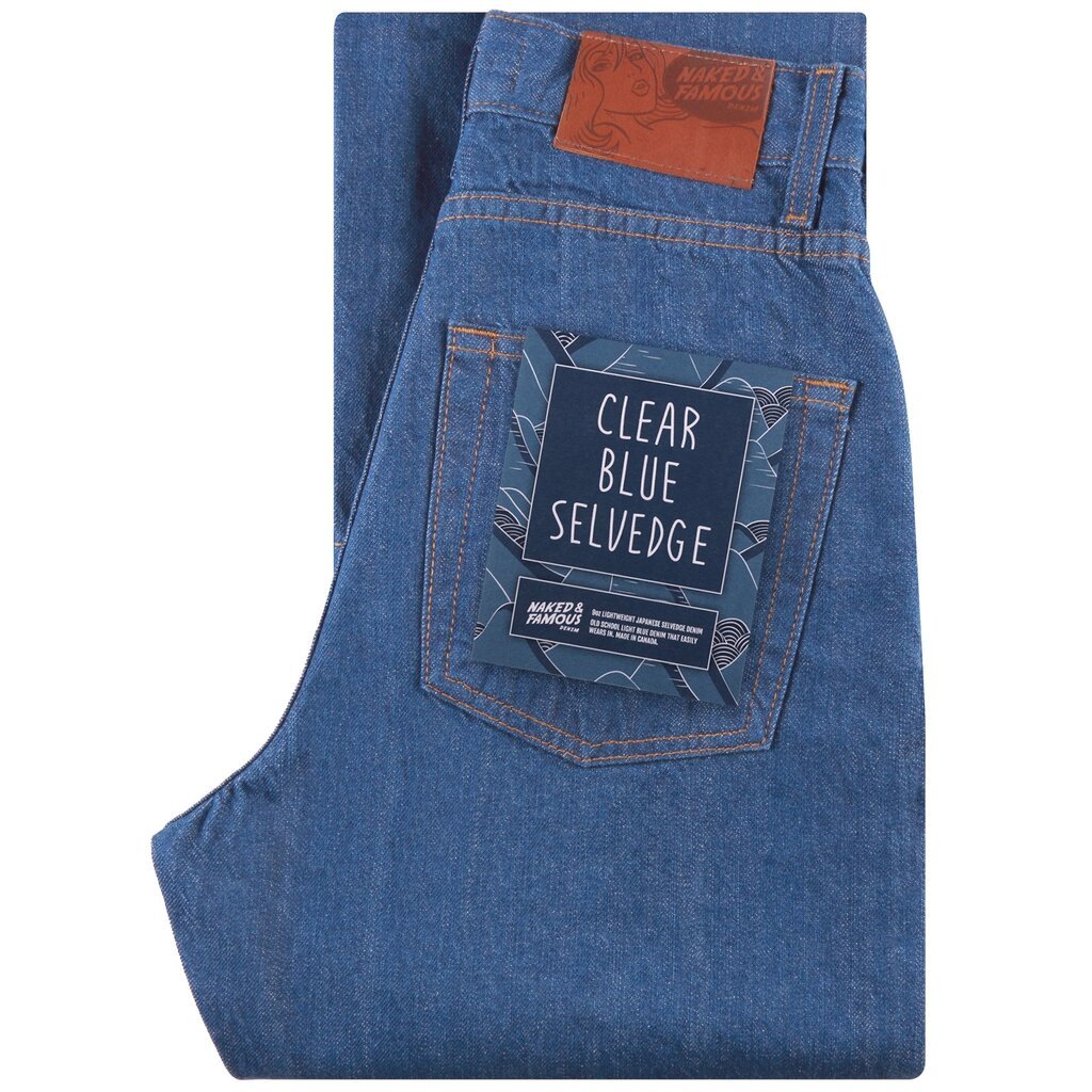 L Naked&Famous Classic Clear Blue Selvedge - Franklin Road Apparel Company