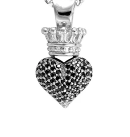 King Baby CZ Crowned Heart Motif Necklace