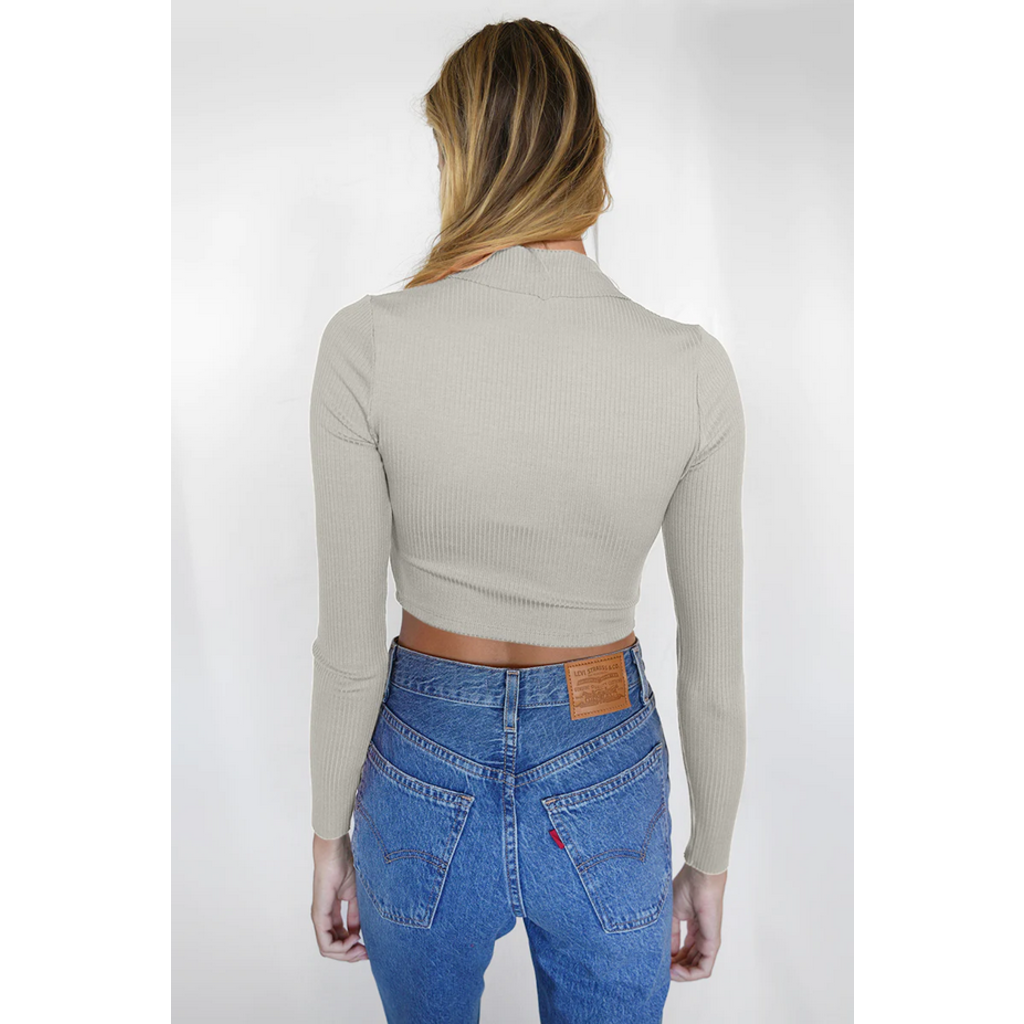 The Range The Range Alloy Crop Turtleneck