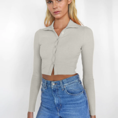 The Range The Range Alloy Crop Turtleneck